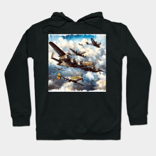 Fantasy illustration of WWII aircraft in battle Hoodie